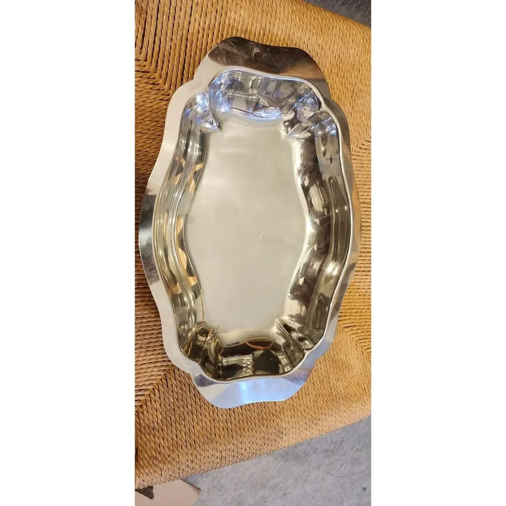Vintage INOXBECK 18/8 Stainless Steel Oval Serving Tray – Made in Italy